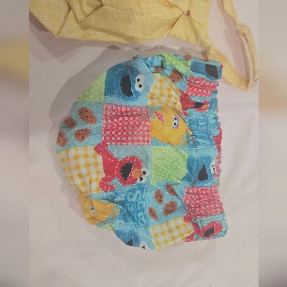 Colorful Sesame Street Kids Tie and Diaper Cover Set.. son wore once for a photo